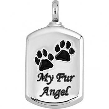 Dog Urn Pendant with Paw Print Design