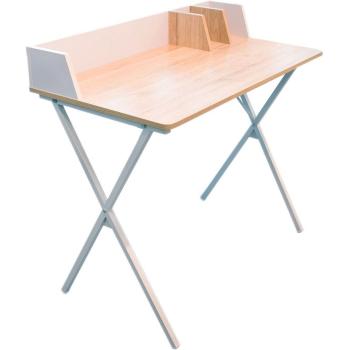 Bureau Brice en Bois Blanc – Industrique – 90 x 84 cm