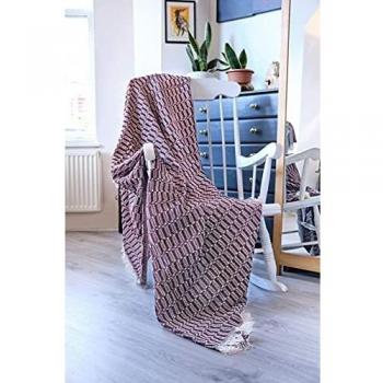 Farmhouse Style Home Decor Throw – Burgundy Cotton 170x200