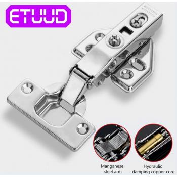 Hydraulic Stainless Steel Cabinet Hinges with Buffer Dampers – 2 Pcs