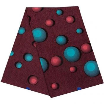 Sky-Blue Color Round Print African Fabric for Party Wear