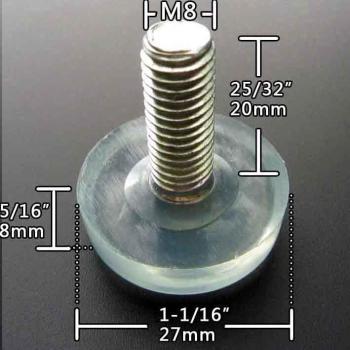 Pies de muebles deslizantes, niveladores ajustables, 4 Uds, diámetro 18mm y 27mm