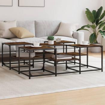 VidaXL Coffee Table Smoked Oak 47.6x47.6x15.7 Engineered Wood