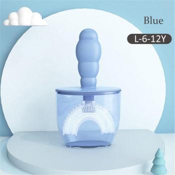 Brosse à dents U en silicone pour enfants avec couvercle