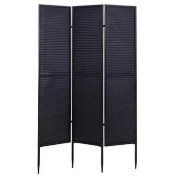 Paravent de Séparation Jardin HWC‑J14 – Métal Noir, 200×121 cm (Mendler)