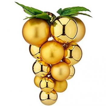 Raisins d'Or – Boule de Noël 18 cm x 18 cm x 28 cm, Plastique