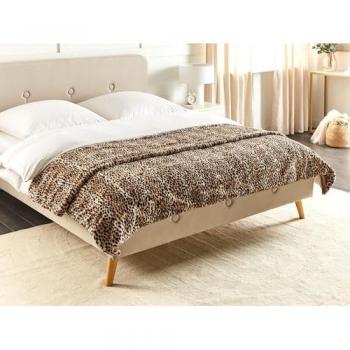 Kudeli Leopard Print Bedspread 200 x 220 cm Brown Polyester