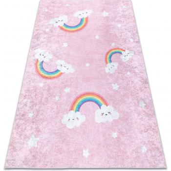Tapis rose JUNIOR lavable 120x170 cm avec motifs nuages