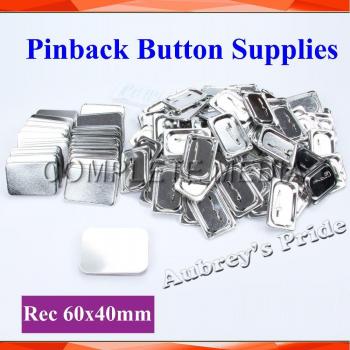 Rectangle 40x60mm Pin Back Button Blanks