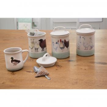 Apple Hen Stoneware Tea Canister