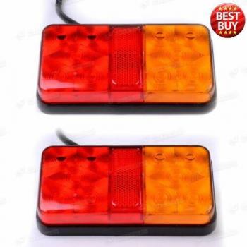 Kit de luces traseras LED 12V para remolque (2 luces, 10 LEDs cada una)