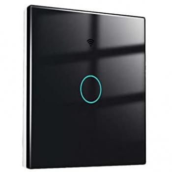 Interruttore WiFi Touch 1 Tasto Nero 86X86 Compatibile con Alexa e Google Home