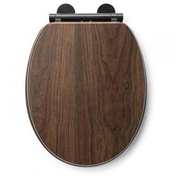 Croydex Round Walnut Soft-Close Toilet Seat