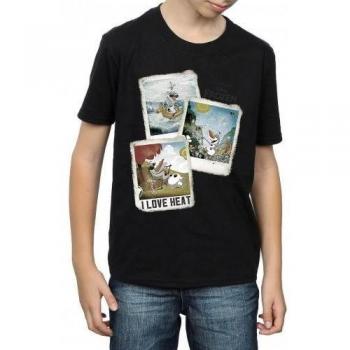 Boys’ Olaf Snowflake Polaroid T-Shirt (Black)