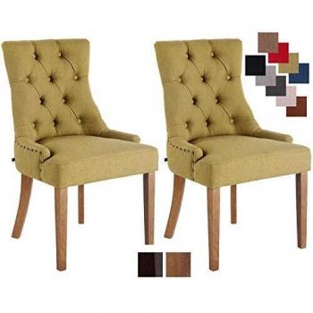 Chaises Aberdeen rembourrées, tissu vert clair – Ensemble 2 pièces