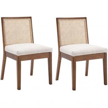 WAHSON Esszimmerstuhl im Vintage-Stil aus Rattan