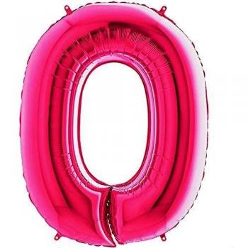 Folienballon Nummer 0 Rosa 102 cm