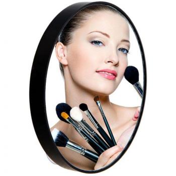 Miroir rond pour maquillage avec ventouses