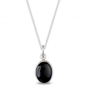 Elli Onyx-Schwarz-Clip‑Kette – 925 Sterlingsilber