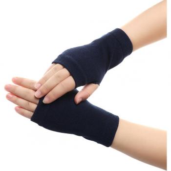 Solid Wool Fingerless Gloves for Ladies
