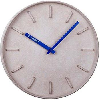JVD HB23.4 Architekt‑Style Wanduhr – grauer Betonlook mit blauen Zeigern