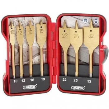 Draper Titanium Nitride Coated Flat Wood Bit Set (7 Piece) | 18560