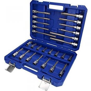Brilliant Tools BT022026 Coffret de Douilles et cliquets 1/2, 26 pcs, profilé TORX, Bleu/Noir, TLG