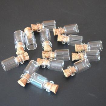 50pcs 0.5mL Clear Mini Cork Stopper Bottles