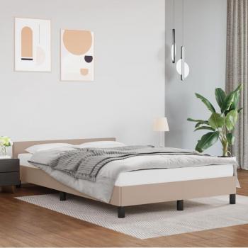 VidaXL Bettgestell 120x190 cm Kunstleder Cappuccino-Braun