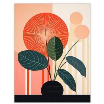 Boho Geometric Calathea Wall Art
