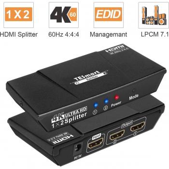 HDMI Splitter 1x2 HDCP2.2 para Monitores