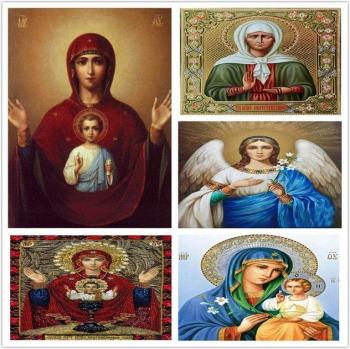 5D Diamond Art Cross Stitch Religious Sticker