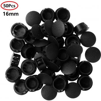Bouchons de Trou Snap Noir – 50 pcs 6‑25 mm avec couvercle plastique