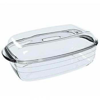 Rectangular Oven Dish Set with Lids – 1.6L & 2.9L Clear Glass (Three Units)