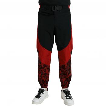 Dolce & Gabbana Men's XL Black Leopard Print Jogger Pants