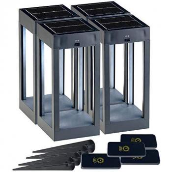 Ensemble de 4 lanternes solaires d'extérieur télécommandées à couleur changeante