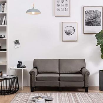 Modernes Taupe-Stoffsofa für zwei