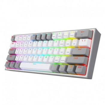 Tastiera Gaming Redragon Fizz Pro K616, Bluetooth e USB, QWERTY Inglese, Grigio e Bianco