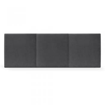 Cabecero de Terciopelo Modular Acolchado Alta Gama Moderno 145x50cm Gris Oscuro para Cama 135/140