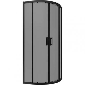 Doccia Box Semicircolare 75x75 cm Apertura Scorrevole, Profili Neri e Vetro Fumé 6mm – Mod. Java Reversibile