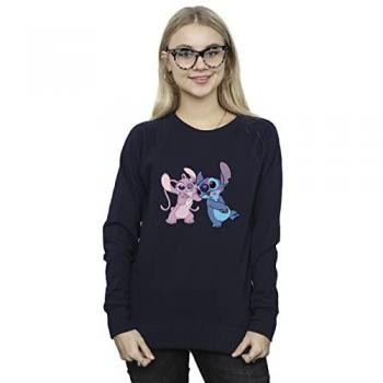 Disney Womens Lilo & Stitch Kisses Sweatshirt (Navy Blue)