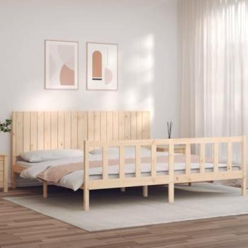 Encofrado de cama 200x200 cm, sólido pino