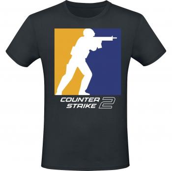 T‑Shirt Gaming CS2 – Manches courtes, design logo, tailles S à XXL, noir