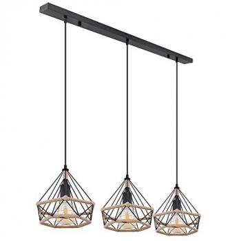 Suspension Luminaire Salle à Manger Métal et Corde
