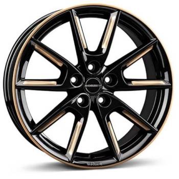 BORBET DESIGN LX18 Felge 8,0Jx18 5x114,3 ET48 schwarz glänzend goldspeichen