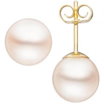 Luxuriöse Perlenohrringe 333er Gelbgold mit 2 x 8 mm Perlen