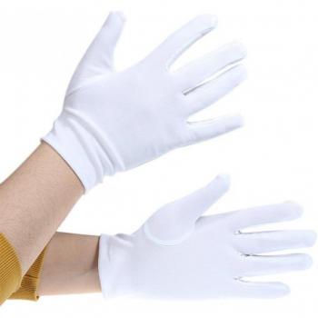 Guantes de actuación cortos de satén para niños con flores