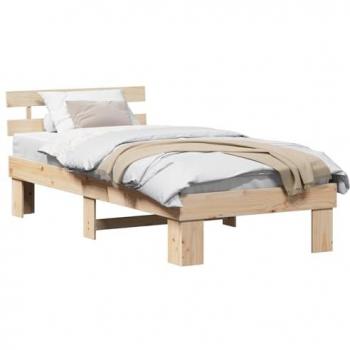 Cama Estructura de Pino 90x190 cm con Encabezado