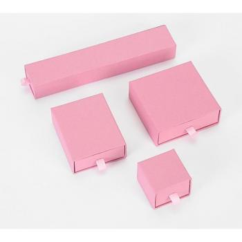 12 Pieces Pink Kraft Paper Necklace and Bracelet Boxes