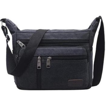 Men's Solid Zipper Crossbody Bag